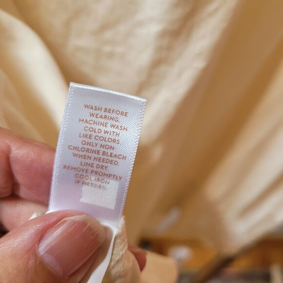 Lc Lauren Conrad Boho Ivory Lace Keyhole Tie Trim Top Wmns Sz L - Picture 11 of 11